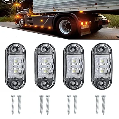 Abbildung von Ready LED Seitenmarkierungsleuchten, wasserdichte Anzeigen, Positionsseitenleuchten für 12 V 24 Anhänger, Van, Wohnwagen, LKW, Boote (weiß), 4 Stück