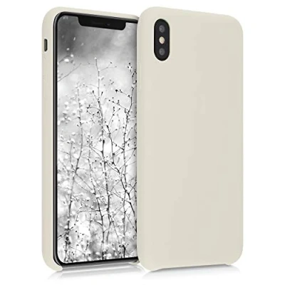 Abbildung von kwmobile Hülle kompatibel mit Apple iPhone XS Max Silikon Handy Case Handyhülle weiche Oberfläche kabelloses Laden Moon Glow