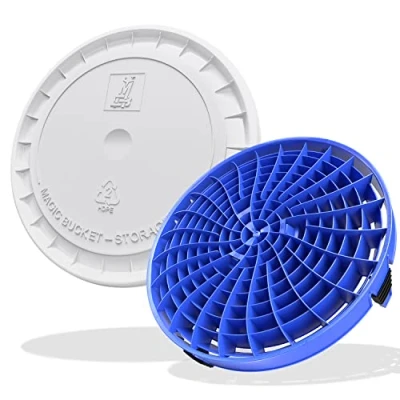 Abbildung von detailmate Eimer Zubehör Set: Detail Guardz Dirt Lock Schmutzeinsatz Blau mit weißem Magic Bucket Deckel für Wascheimer Wascheimereinsatz und eine Autowäsche ohne Kratzer
