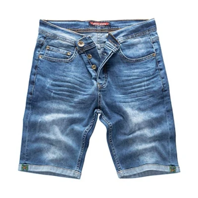 Abbildung von Rock Creek Herren Shorts Jeansshorts Denim Short Kurze Hose Herrenshorts Jeans Sommer Stretch Bermuda Blau RC 2201 Darkblue W32