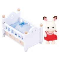 Abbildung von Sylvanian Families Figurenset Schokoladen Kaninchen Baby mit Bett