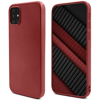 Abbildung von Moozy Lifestyle. Hülle für Samsung A51, Vintage Rosa Silikon Handyhülle Schutzhülle mit Mattem Finish und Weichem Mikrofaserfutter