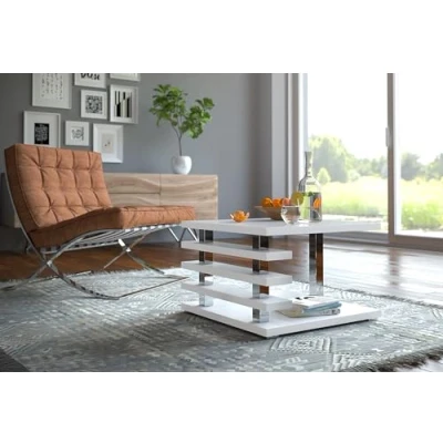 Abbildung von designimpex Couchtisch DC 2 Weiß Hochglanz Highgloss Tisch Wohnzimmertisch 60x60x40cm