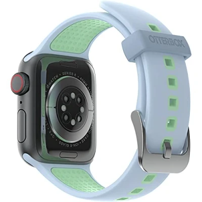 Abbildung von OtterBox All Day Uhrenarmband für Apple Watch Series 9/8/7/6/SE 2. gen/SE 1. gen/5/4/3 38mm/40mm/41mm, weiches, angenehmes und strapazierfähiges Silikonband Watch, Blau/Grün