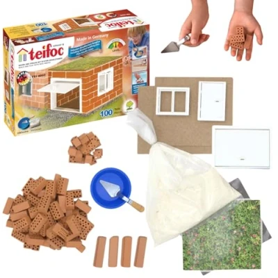 Abbildung von teifoc Garage Steinbaukasten, (Bausatz, 100 St., Bastelset), für Spielzeugautos, Made in Germany