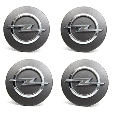 Abbildung von Opel Original Opel/GM Zierkappe für Alufelgen, aus gebürstetem Aluminium, Emblem, Anthrazit