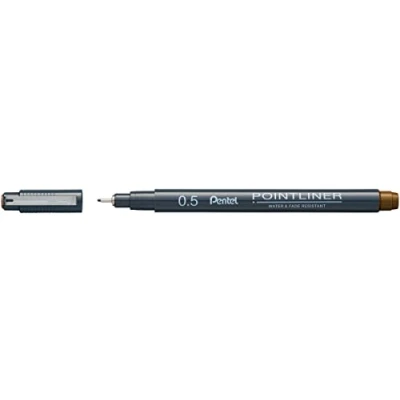 Abbildung von Pentel Pointliner S20P 5SP, Fineliner, sepia, wasserfest und lichtecht, 0.5 mm, 12 Stück