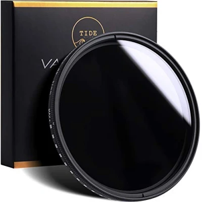 Abbildung von Tide Optics 58 mm Variabler ND Filter (ND2 ND400) Runder Neutraldichte Linsenfilter