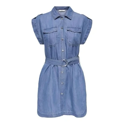 Abbildung von ONLY Onlbea Kurzes Jeanskleid, Damen, Größe: Small, Medium blue denim