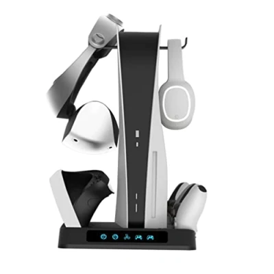 Abbildung von LiLTok für PS5 PSVR2 Ladestation Charging Vertical Stand mit Lüfter, Halterung Konsole Headset VR2 Brillen Zubehör