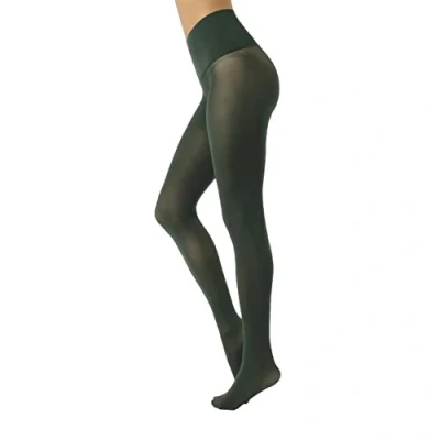 Abbildung von CALZITALY Nahtlose Strumpfhose Damen, Strumpfhosen aus Mikrofaser, Schwarz, Portwine, Grun, Blau, Blau Jeans, S, M, L, XL, XXL, 50 DEN, Made in Italy (L/XL, Grun)