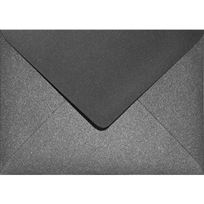 Abbildung von Netuno 100 Briefumschläge Perlmutt Schwarz DIN B6 125x 175 mm 120g Aster Metallic black Glanz Umschläge elegant Perlglanz metallisch glänzende Kuverts envelope