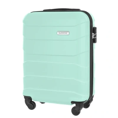 Abbildung von BARRENS Handgepäck Koffer Trolleys 55x40x20 cm Reisekoffer Hartschalenkoffer Cabin Size Suitcase Carry On Luggage Kabinenkoffer mit 4 Rädern Zahlenschloss Teleskopgriff Groß und Leicht (Minze)