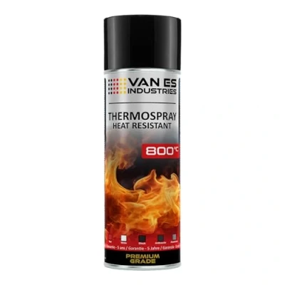 Abbildung von VE INDUSTRIES Thermolack Spray Ofenlack Auspufflack Hitzebeständiger Lack Ofenfarbe 800C div. Farben (Schwarz)