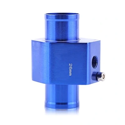 Abbildung von Keenso Auto Wassertemperatur Adapter, Universal 26 40mm 3 Wege Wassertemperaturanzeiger Verbindungsrohr Sensor Adapter mit Edelstahlklemmen (26MM)
