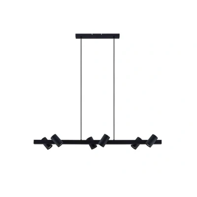 Abbildung von Lindby Hängeleuchte Savoli, 116 cm, schwarz, 6 flg., Stahl