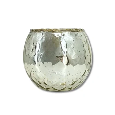 Abbildung von DARO DEKO Teelicht Glas rund Ø 15 x 13cm antik Silber Dekogläser Windlicht Teelichthalter