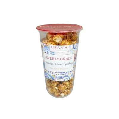 Abbildung von Everly Grace Popcorn Bavarian Almond Symphony, 60 g Becher mit Karamell und gebrannten Mandeln aus unserer Manufaktur in Augsburg, Deutschland