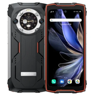 Abbildung von Blackview BV9300 PRO Outdoor Handy ohne Vertrag (100LM Taschenlampe), 24GB+256GB, 15080mAh Akku, 6.7&#039;&#039; 120Hz 2.3K Display, 64MP Kamera, IP68 Android 13 Wasserdichtes Smartphone, GPS NFC Orange