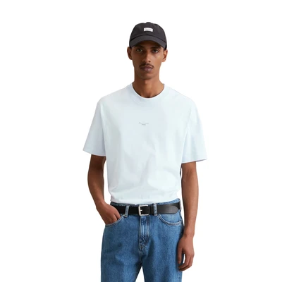 Abbildung von Marc O&#039;Polo Denim LOGO Print Relaxed FIT Tshirt basic, Herren, Größe: Large, Skyway blue