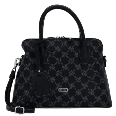 Abbildung von Picard EUPHORIA Damen Handtasche Robustes Polyurethan, Schwarz, Reißverschluss, Bodennägel, Außentaschen, Verstellbarer Schulterriemen, 28x10x21 cm, 77793M6001