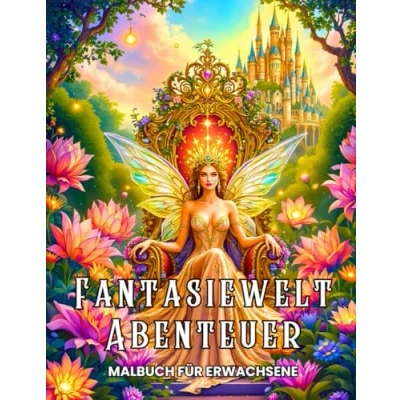 Abbildung von Fantasiewelt Abenteuer Malbuch für Erwachsene: Fantasy mit Feenhaften Feen, Tieren, Landschaften, Blumen Magischen Heimen und Mythischen Feenschlössern Senioren Jugendliche