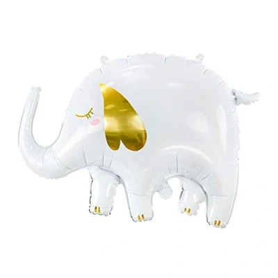 Abbildung von PartyDeco Folie Elefant Ballon Safari Geburtstag matt mit Golddruck Größe ca. 61x 46 CM Hel Dekoration Überraschung Party Kind Dschungel Tiere