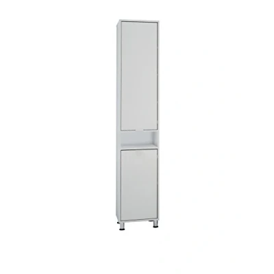 Abbildung von FMD Möbel, 925 001 Zamora 1 Badhochschrank, Spanplatte, Weiß, Maße 37.0 x 33.0 193.0 cm (BHT)