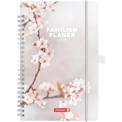 Abbildung von BRUNNEN Buchkalender Familienplaner (2025) „Blossom“, 2 Seiten = 1 Woche, A5, 192 Seiten, Hardcover, bunt