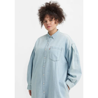 Abbildung von Levi&#039;s Plus NOLA Blusenkleid lightblue denim, Damen, Größe: 50/52, Light blue denim