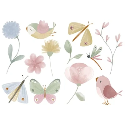 Abbildung von LITTLE Dutch Wandtattoo &quot;Little Selbstklebende Set Flowers &amp; Butterfiles&quot;, (Set, 2 St.)