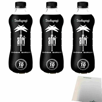 Abbildung von afri Cola Sirup für Wassersprudler 3er Pack (3x500ml Flasche) + usy Block