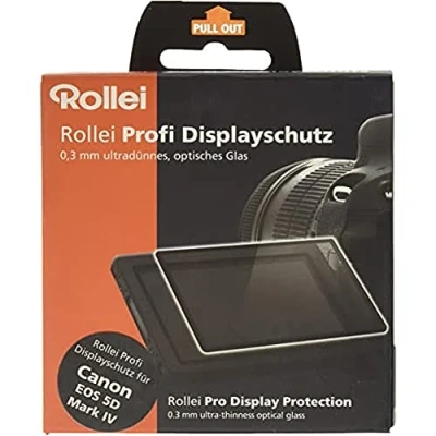 Abbildung von Rollei Profi Displayschutz für Canon 5D Mark IV (Touchscreen, Schwenkbildschirm, kratzfest/bruchsicher/stoßfest) Transparent