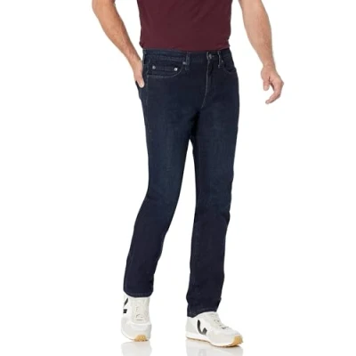 Abbildung von Amazon Essentials Herren Slim Fit Jeans, Blau Überfärben, 32W / 28L