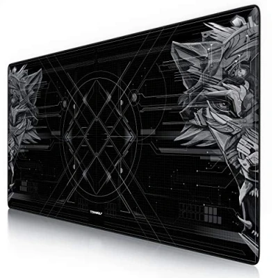 Abbildung von CSL Übergröße Mauspad Gaming Titanwolf 1200x600mm XXXL Mousepad groß mit Motiv Tischunterlage Large Size verbessert Präzision und Geschwindigkeit XXL für Logitech Maus Tastatur