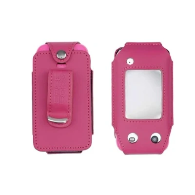 Abbildung von caseroxx Ledertasche mit Gürtelclip kompatibel HMD Barbie Phone/Nokia 2660 Flip aus Echtleder, Tasche und Sichtfenster in pink