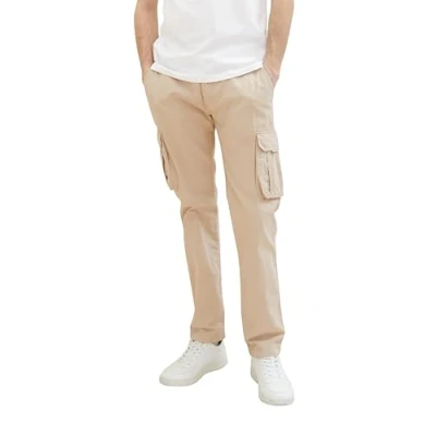 Abbildung von TOM TAILOR Herren Regular Fit Cargo Hose aus Baumwolle, 11704 Silver Ecru, XXL