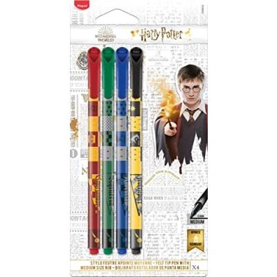 Abbildung von Maped Fineliner HARRY POTTER Medium 0,8 mm x4 rot/grün/blau/gelb, 749600, Mehrfarbig