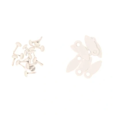 Abbildung von Craftelier Brads und Drehknöpfe zum Erstellen von Verschlüssen für Scrapbooking Bastelprojekte, inkl. 50 Knöpfe, Größe 17 x 7 mm, Weiß