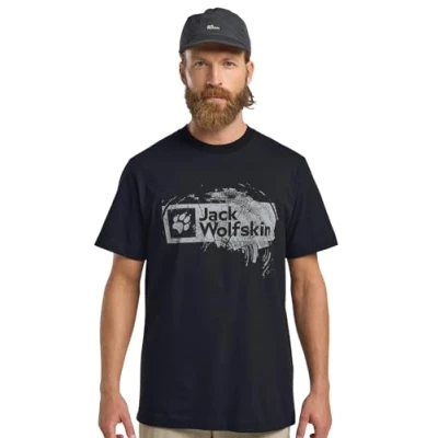 Abbildung von Jack Wolfskin Brand T M Tshirt print, Herren, Größe: 3XL, Wood dark navy