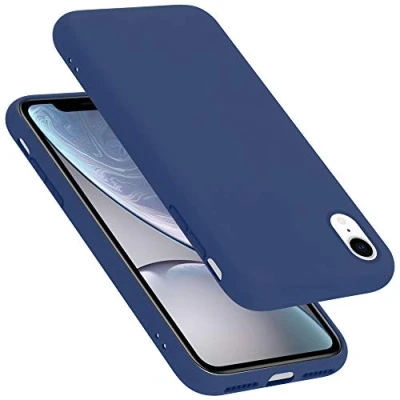 Abbildung von Cadorabo Hülle kompatibel mit Apple iPhone XR Silikon Handyhülle für Case aus flüssigem Kratzfeste und stoßfeste dünne TPU Schutzhülle Liquid BLAU