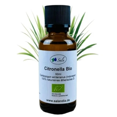 Abbildung von Sala Citronellaöl Aroma ätherisches Citronalla Öl BIO zum Verzehr 100% naturrein 50 ml