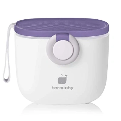 Abbildung von Termichy Milchpulver Portionierer baby, 250g Spender mit Schaber und Löffel(Violett Weiß, 1 Stück)