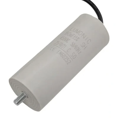 Abbildung von Lumonic Anlaufkondensator mit Kabel 25cm I 80µF 450V 50x120mm 80uF Motorkondensator Kunststoffgehäuse Betriebskondensator für Pumpen, Ra