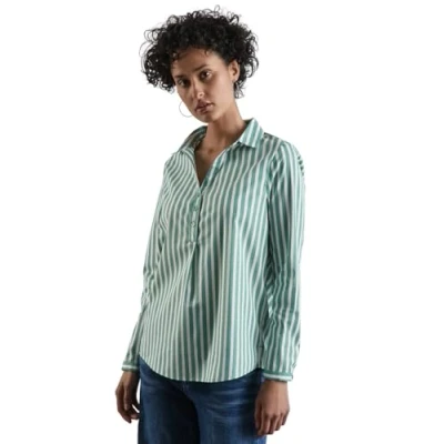 Abbildung von Street ONE Gestreifte Businessbluse Bluse, Damen, Größe: 40, Grün