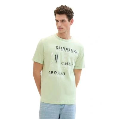 Abbildung von TOM TAILOR Herren Basic T Shirt mit Print, tender sea green, M