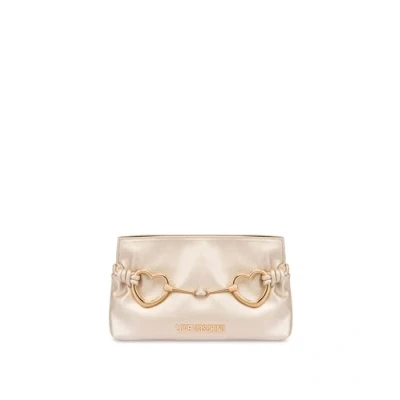 Abbildung von Love Moschino Laminated Heartbit Clutch, Damen, Größe: One Size, Gold coloured