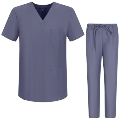Abbildung von MISEMIYA Unisex Schrubb Set Medizinische Uniform mit Oberteil und Hose ref.6801 6802 X Small, Hellgrau
