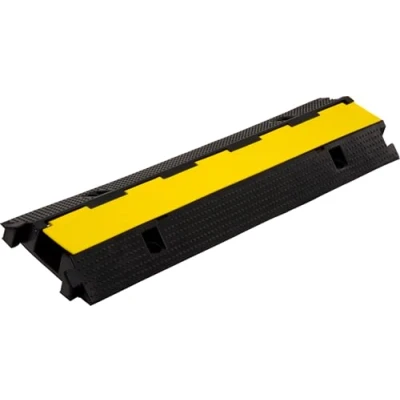 Abbildung von Pronomic Protector 1 100L Kabelbrücke Kanal mit Steckverbindung 100 x 26 7 cm Kabelkanal aus Kunststoff für Veranstaltungen Kabel Überfahrschutz Boden Schwarz/Gelb