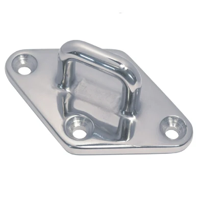 Abbildung von Decksplatte Raute 90 x 55 mm Bügel 7,5 Edelstahl 316 (A4)